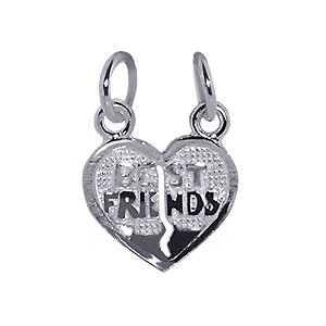 Buy .925 Sterling Silver Best Friends Heart 16 MM x 14 MM Pendant Charm by Gem Avenue