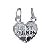 .925 Sterling Silver Best Friends Heart 16 MM x 15 MM...