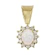 14K Yellow Gold Opal and Diamond Pendant