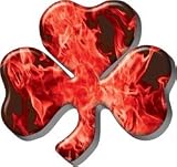 12 Inferno Red Shamrock Firefighter Decal REFLECTIVE