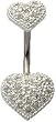 Belly button rings by GlitZ JewelZ ? - Diamond hearts - the star is made from Laser cut CZ crystal and comes with heart top gem ball. gently packed in a lovely velvet pouch. Surgical steel 316L - bar length 3/8' (10MM)