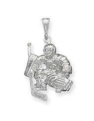Sterling Silver Hockey Goalie Charm QC737"