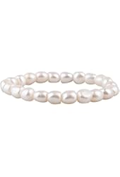 Elegant Freshwater Cultured Pearl Bracelet 9-10mm - White - Baroque Shape - Elastic Band- High Luster - Jewerly