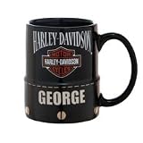 Personalized Harley Saddle Bag Bar and Shield 11 oz Mug