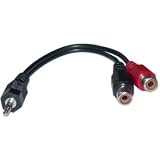 Buy 3.5mm 1 8 Mini Plug to 2 RCA Jacks Y Adapter 6 inch by Cblwhl