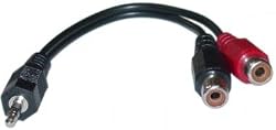 2x RCA Female / 1 x 3.5mm Stereo Male, 6 inch
