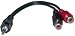 2x RCA Female / 1 x 3.5mm Stereo Male, 6 inch