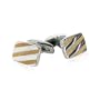 Gold Striped Stainless Steel Cufflinks