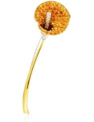 Verdi Diamond & Yellow Sapphire 18k Two Tone Gold Brooch Pin