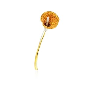 Verdi Diamond & Yellow Sapphire 18k Two Tone Gold Brooch Pin