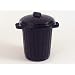 Curver 4124 Dustbin & Clip Lid Black 70L