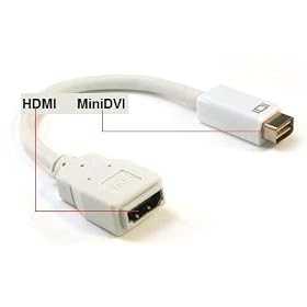 PTC Mini-DVI to HDMI Adapter with 6ft HDMI Cable for Macintosh