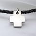 Stainless and Leather Cross Necklace for Him