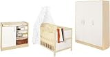 Pinolino 100095G - Florian Kinderzimmer gro&szlig;, bestehend aus dreit&uuml;rigem Schrank, Wickelkommode und Bett (ohne Textilien)