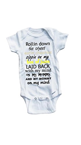Baby Tee Time Baby Boys’ Rollin’ Down The Street Eatin’ Cheerios One piece 0-3 Months White