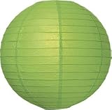 Parallel Ribbed Green 12-Inch Round Paper Lantern