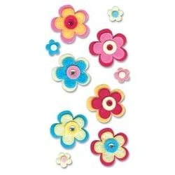 Jolees Jolee's Boutique Le Grande Dimensional Stickers, Felt Summer Flowers