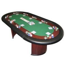 Poker Table - 10 Person Casino Table (Green Felt)