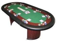 Poker Table - 10 Person Casino Table (Green Felt)