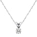 10k White Gold Round Diamond 4-Prong Solitaire Pendant $89 Shipped