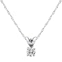 10k White Gold Round Diamond 4-Prong Solitaire Pendant (1/6 ct, I-J Color, I3 Clarity)