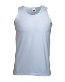 Fruit of the Loom Plain athletic sleeveless vest White Medium (38-40 inch chest)