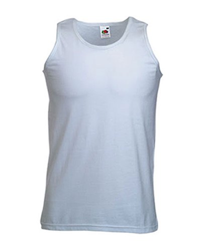 Fruit of the Loom Plain athletic sleeveless vest White Medium (38-40 inch chest)