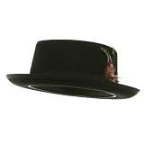 Porkpie Rabbit Fur Felt Hat-Black W07S57C