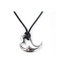 Tai Chi Heart Stainless Steel With Leather Chain - Leather Pendant