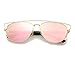 GAMT Retro Vintage Mirrored Aviator Sunglasses Metal Frame Classic Style (Pink)