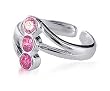 Pink Cubic Zirconia Toering Sterling Silver Toe Ring