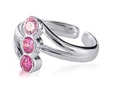 Sterling Silver Pink Cubic Zirconia Toe Ring