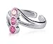 Sterling Silver Pink Cubic Zirconia Toe Ring