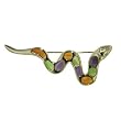 Gold Plated Multicolor Snake Animal Brooch Pin