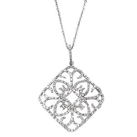 14kt White Gold and Diamond Heart Pendant, $1149 Retail