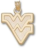 West Virginia Mountaineers Outlined WV 5/8 Pendant - 14KT Gold Jewelry