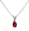 14k White Gold Natural Mini Ruby & Diamond Necklace Pendant Ct.tw 0.45