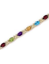 14K Yellow Gold Oval Multi Bracelet