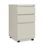 Alera Products - Alera - Three-Drawer Mobile Ped File With Full-Length Pull, 15-7/8w x 19-1/4d, Putty - Sold As 1 Each - Full-length recessed pull permits easy opening. - 4 casters, two locking. - Height without casters: 27". - High-sided file drawer accommodates letter/legal filing. - Counterweight prevents tipping.