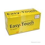 EasyTouch Pen Needle 31 Gauge, 1/4 - 100 Pen Needles