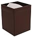 Chocolate Brown Leather Square Waste Basket