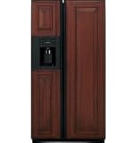 Review GE  / GE Profile PSIC3RGXBV 23.3 cu. ft. Counter-Depth Side-by-Side Refrigerator with 3 Glass Shelves, Clear Gallon Door Storage, External Ice/Water Dispenser and Requires Custom Panel: Black Dispenser and Visor Handles