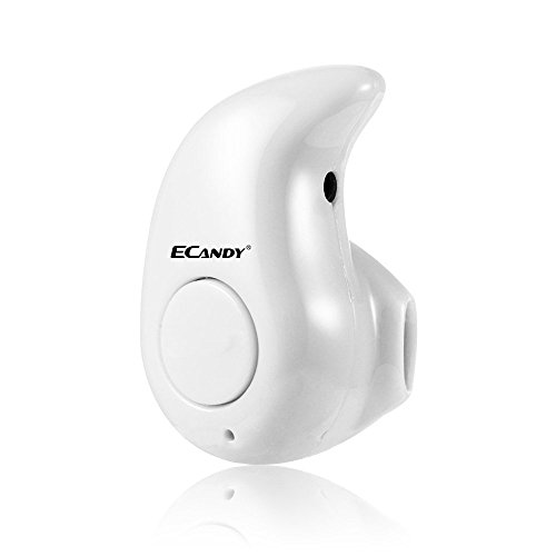 Ecandy Smallest Mini Wireless Stereo Bluetooth Headphone For Smart Phone Laptop, Mini Earbud Headsets For Iphone 4 4S 5 5S Samsung Galaxy S4 S5 i9600 Note 2 3 Android Laptop Ipad Tablet,White