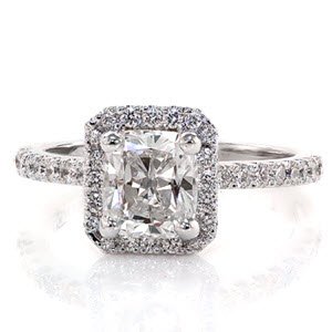 Radiant cut engagement rings halo