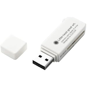 【クリックで詳細表示】ELECOM カードリーダライタ USB2.0対応 直挿し SD系専用 ホワイト MR-C18WH