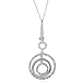 14K White Gold Diamond Circle Earrings and Pendant w/ 18 Chain