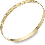 Swiss-Cut 14K Gold Design Bangle Bracelet