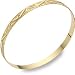 Swiss-Cut 14K Gold Design Bangle Bracelet