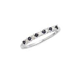 10K White Gold 0.13 ct. Diamond with Alternating 1/4 ct. Sapphire Wedding Band