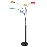 from RING Modern Black Designer Five Way Curva Floor Lamp with Multi Coloured Shades